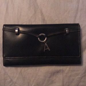 Leather trifold wallet with Polka dots